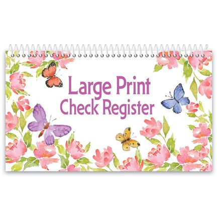 View product details for Butterflies Large Print Check Register