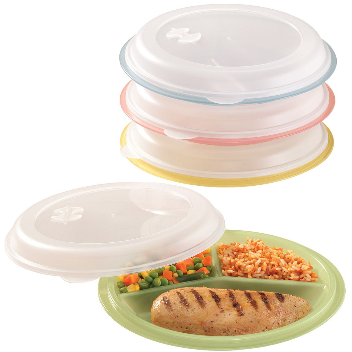 Divided Plates And Food Storage Containers - Set Of 4 + '-' + 303973