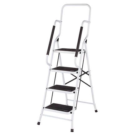 LivingSURE™ Folding Four Step Ladder with Handrails-354173