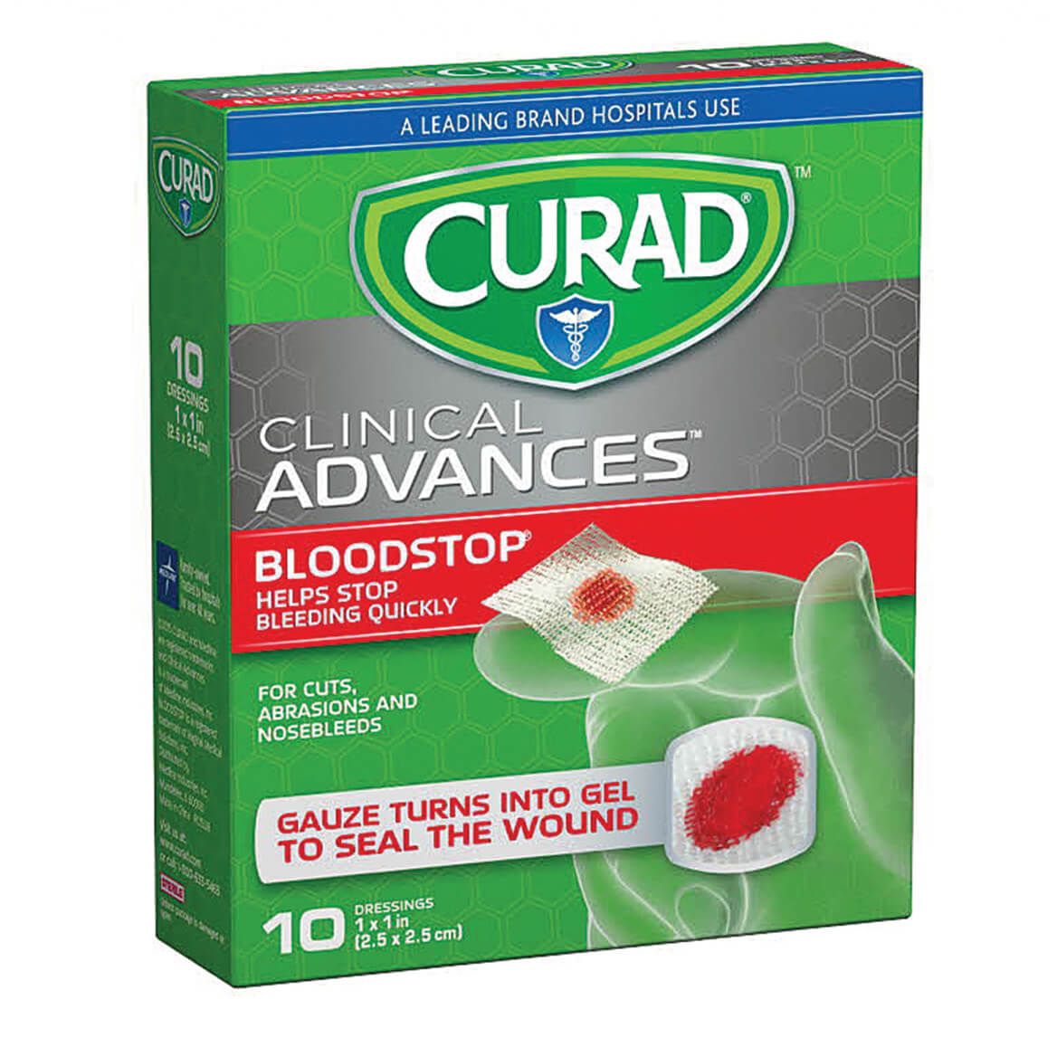 Curad® Blood Stop Gauze Packets 1"x 1", 10 Count + '-' + 355325