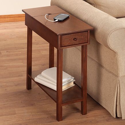 Chairside Table with USB Power Strip by OakRidge™-358129