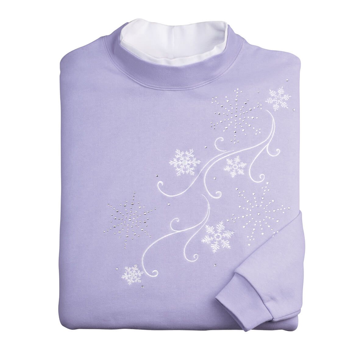 Embroidered Cascading Snowflakes Sweatshirt by Sawyer Creek™ + '-' + 359981