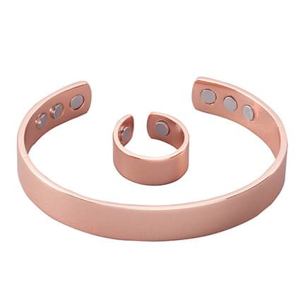 Copper Magnetic Ring and Bracelet Set-361571