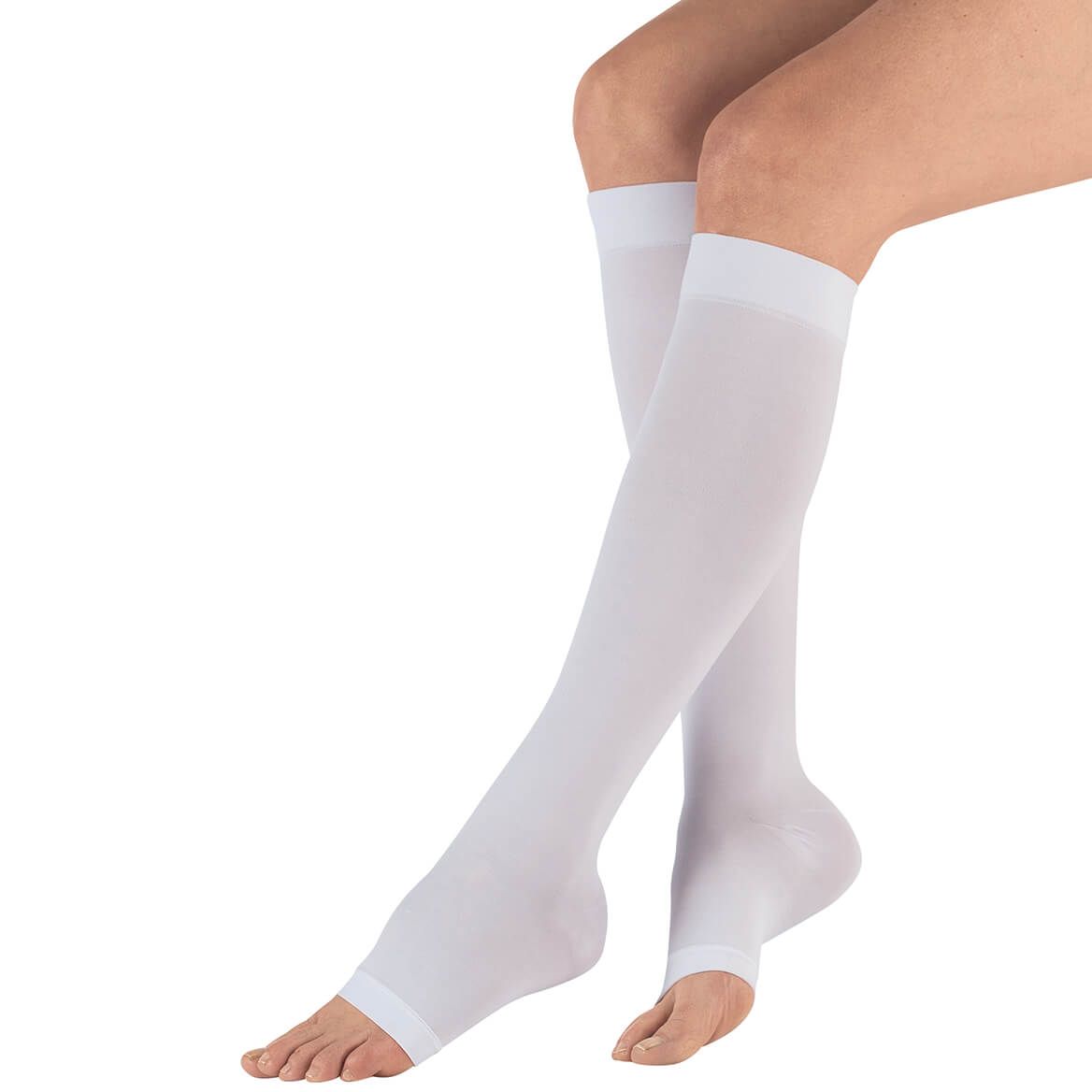 Silver Steps™ Anti-Embolism Knee High Open Toe Stockings + '-' + 364096