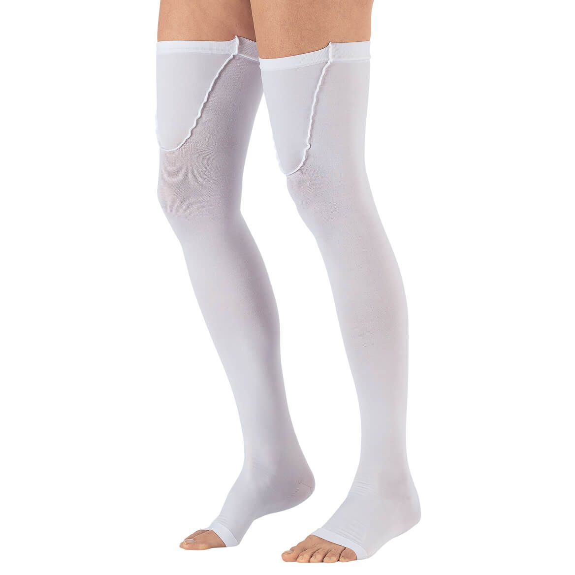 Silver Steps™ Anti-Embolism Thigh High Open Toe Stockings + '-' + 364098