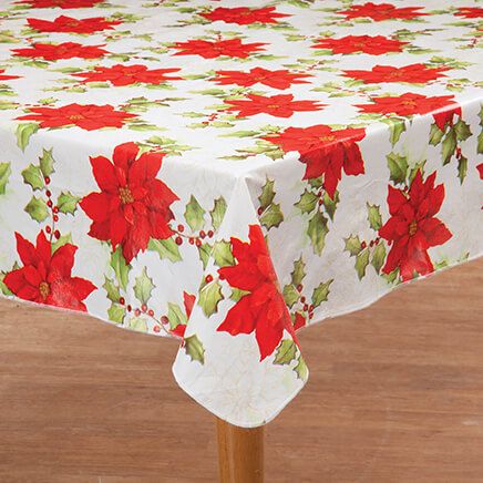 Poinsettia Vinyl Table Cover by Chef's Pride™-368335
