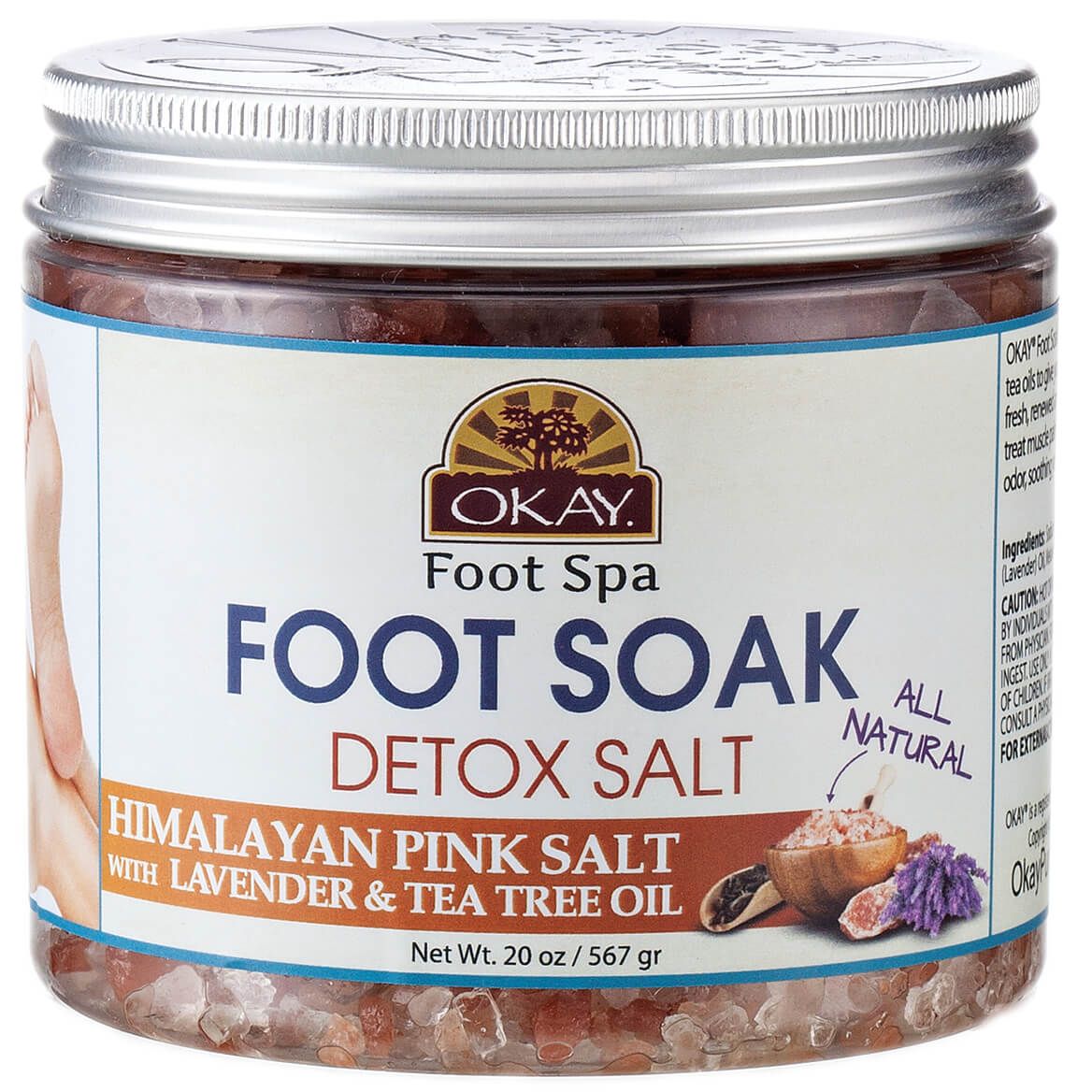 OKAY® Foot Soak Detox Salt – Himalayan Pink Salt with Lavender & Tea Tree Oil + '-' + 368990
