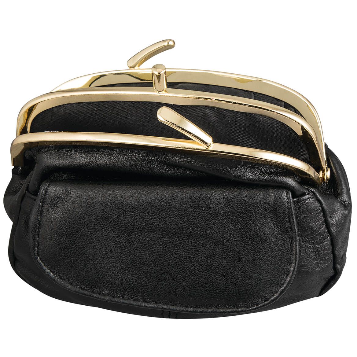 Dual Clasp Leather Coin Purse + '-' + 369306