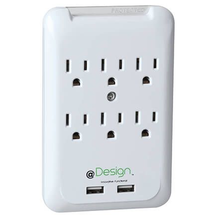 6-Outlet 2-USB Surge Protector Wall Tap-370713