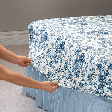 Bed Tite Microfiber Sheets Toile Blue-371236