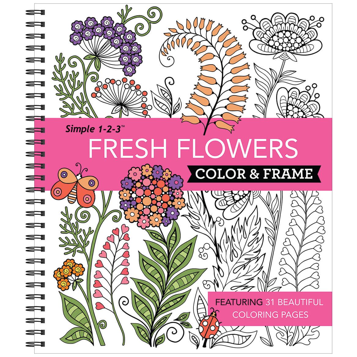 Simple 1-2-3™ Fresh Flowers Color & Frame Book + '-' + 371541
