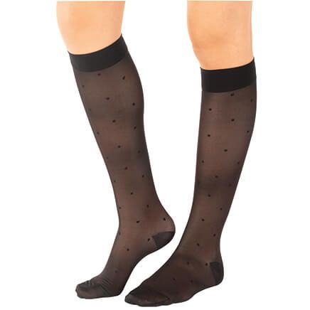 Silver Steps™ Sheer Compression Dot Knee Highs 15-20 mmHg-372583