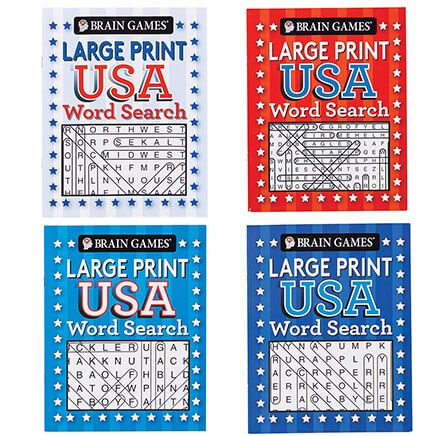 Brain Games® Large Print USA Word Search Books, Set of 4-372671