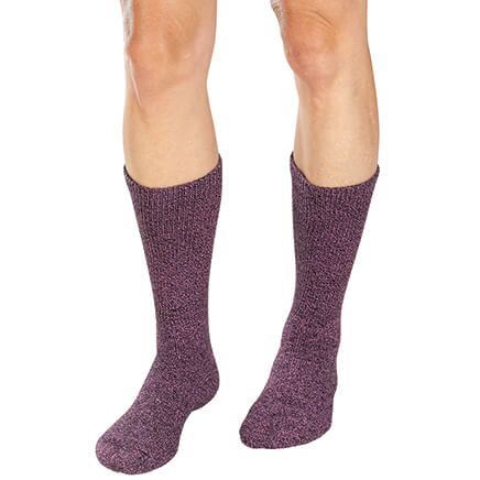 Silver Steps™ Twisted Yarn Cozy Diabetic Socks, 2 Pairs-372981