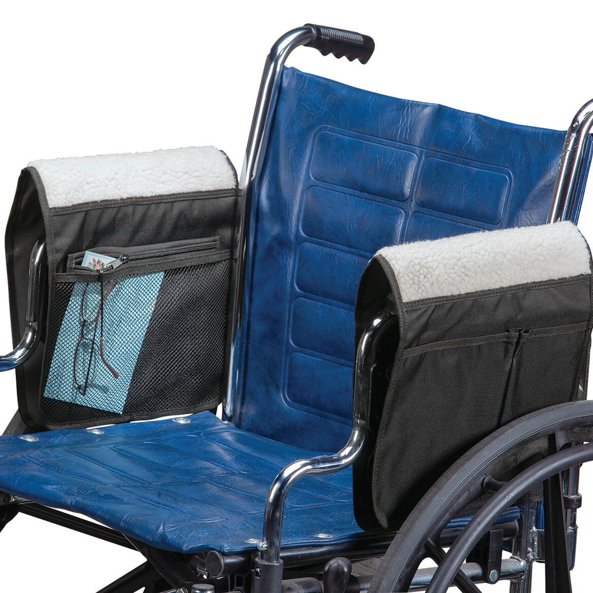 LivingSURE™ Sherpa Wheelchair Armrest Covers with Pouch + '-' + 373321