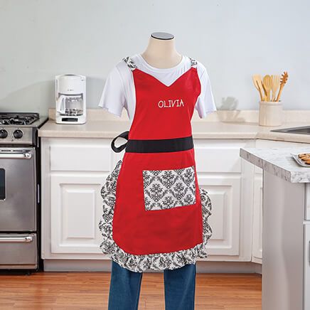 Personalized Red Damask Apron-374199