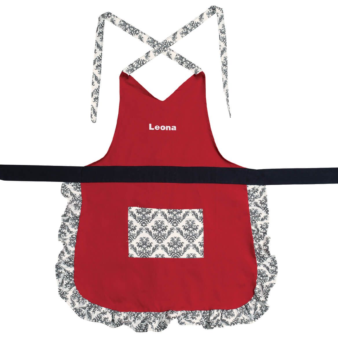 Personalized Red Damask Apron + '-' + 374199