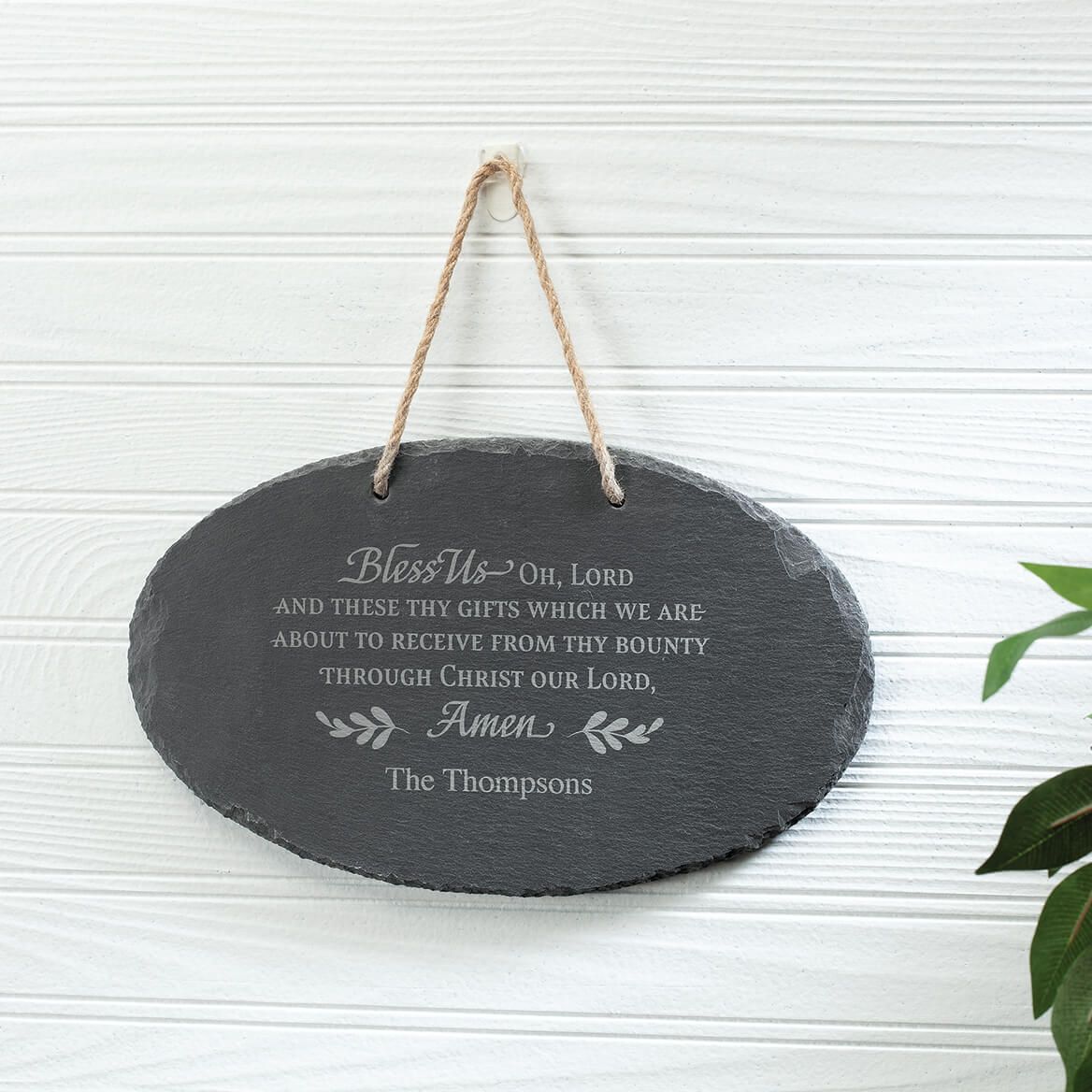 Personalized Bless Us Oh Lord Prayer Slate Plaque + '-' + 374207