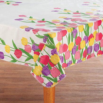 Spring Tulips Vinyl Table Cover by Chef's Pride™-374593