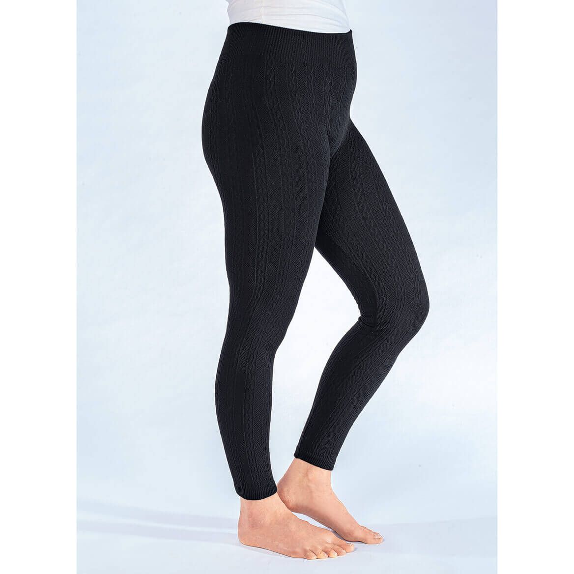Cabled Fleece-Lined Leggings by Sawyer Creek™ + '-' + 375539