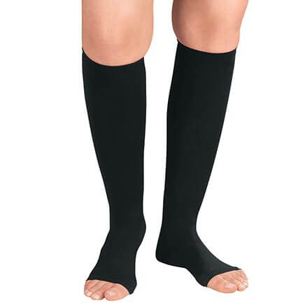 Silver Steps™ Compression Open Toe Knee Highs, 20-30mmHg-375561