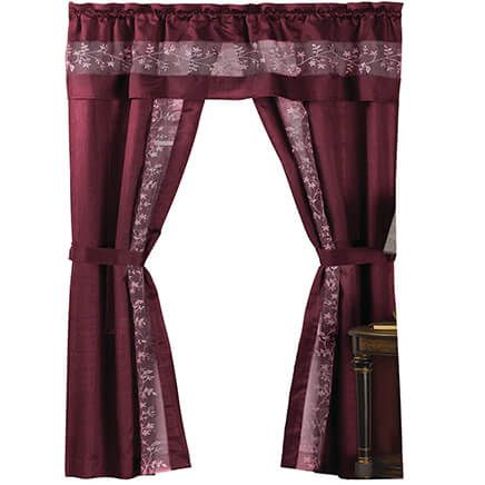 5-Piece Fairfield Embroidered Curtain Set-375965