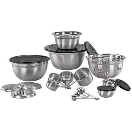 23-Piece Stainless Steel Food Prep and Storage Set by Home Marketplace-376885