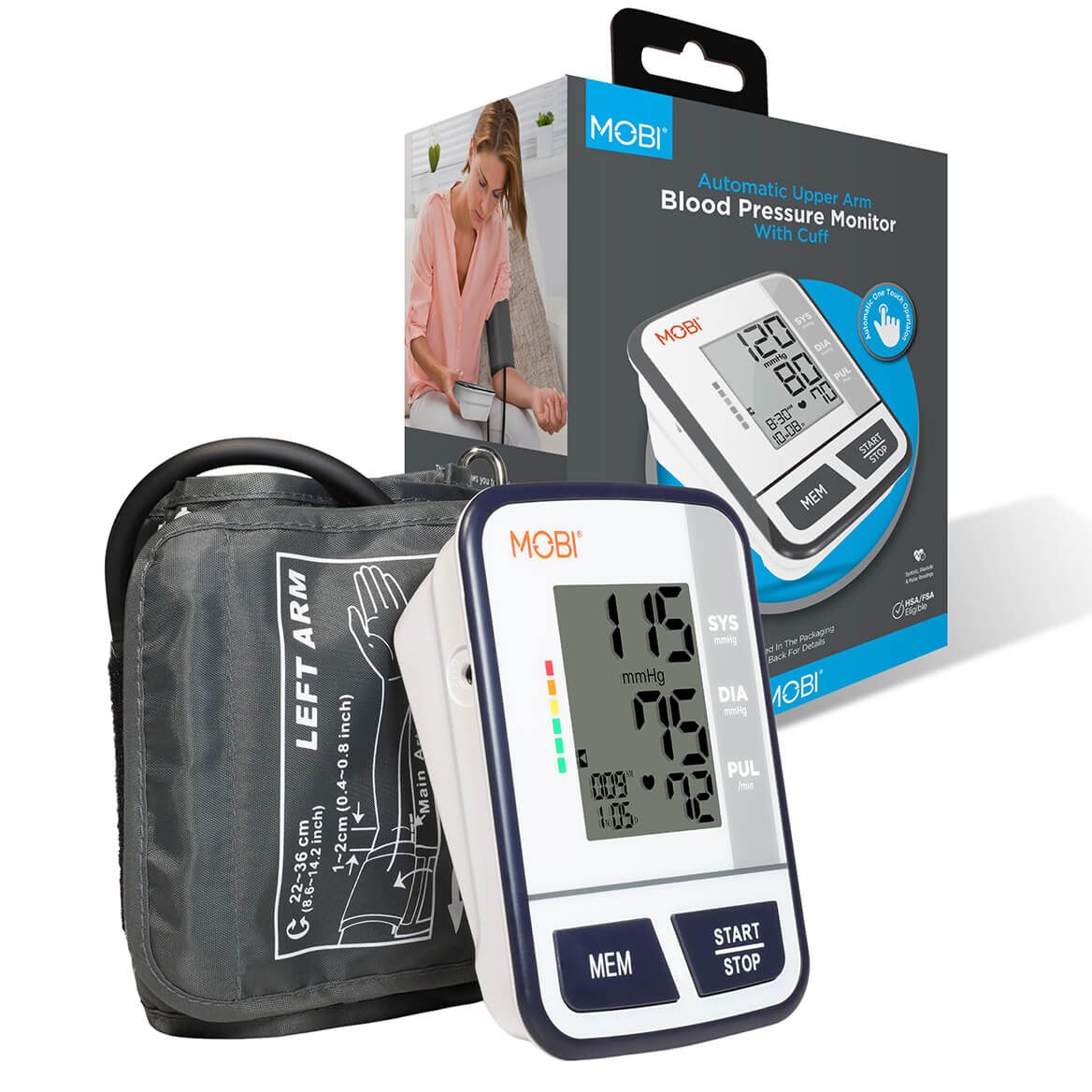 Automatic Upper Arm Blood Pressure Monitor with Cuff + '-' + 378909