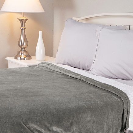 Sherpa Plush Reversible Blanket by OakRidge™-378925