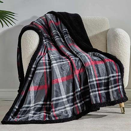 View product details for Midnight Plaid Sherpa Plush Throw