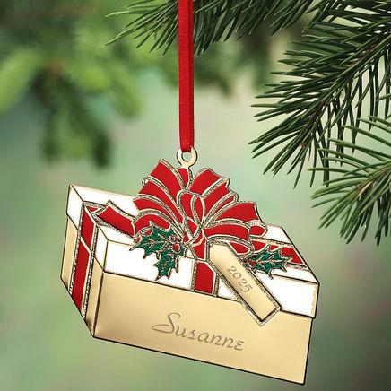 Personalized Brass Present Ornament-314158