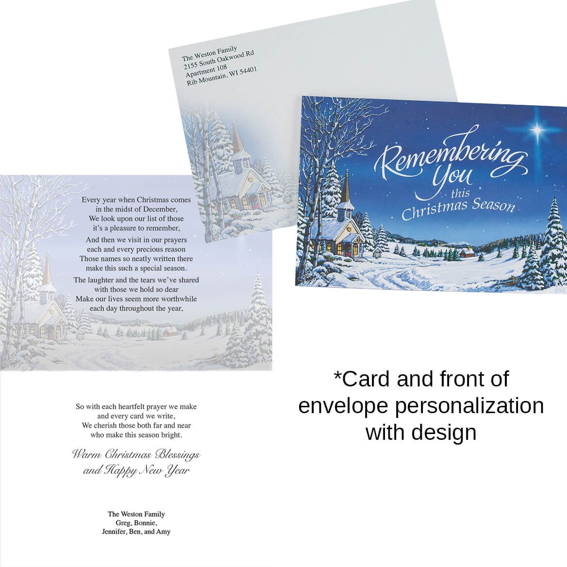 Personalized Remembering You Christmas Card Set of 20-318326