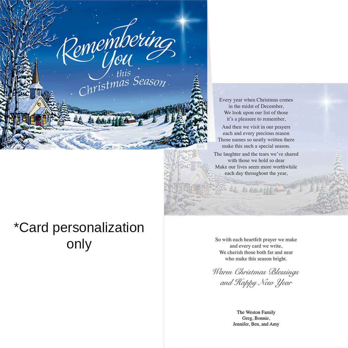 Personalized Remembering You Christmas Card Set of 20-318326