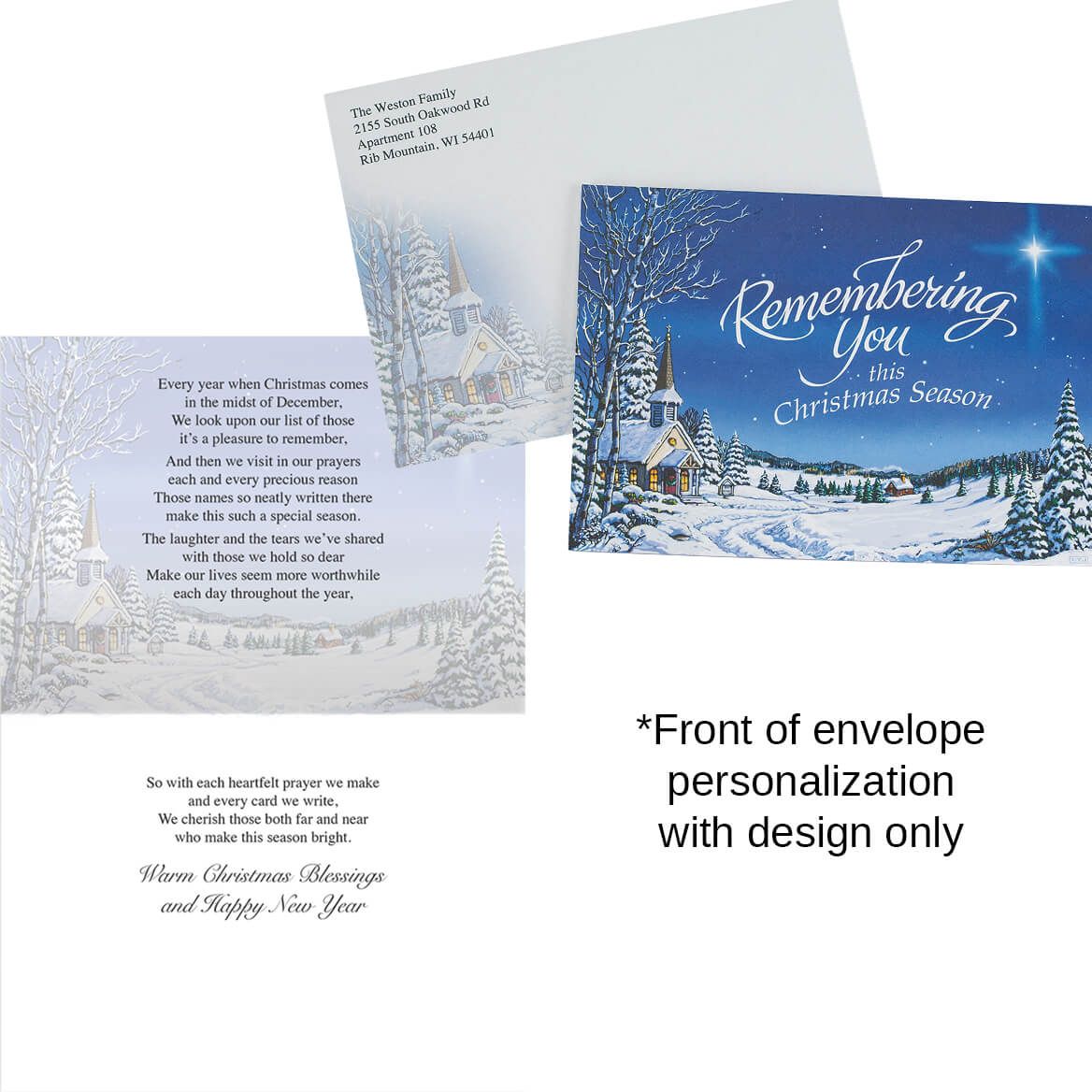 Personalized Remembering You Christmas Card Set of 20-318326