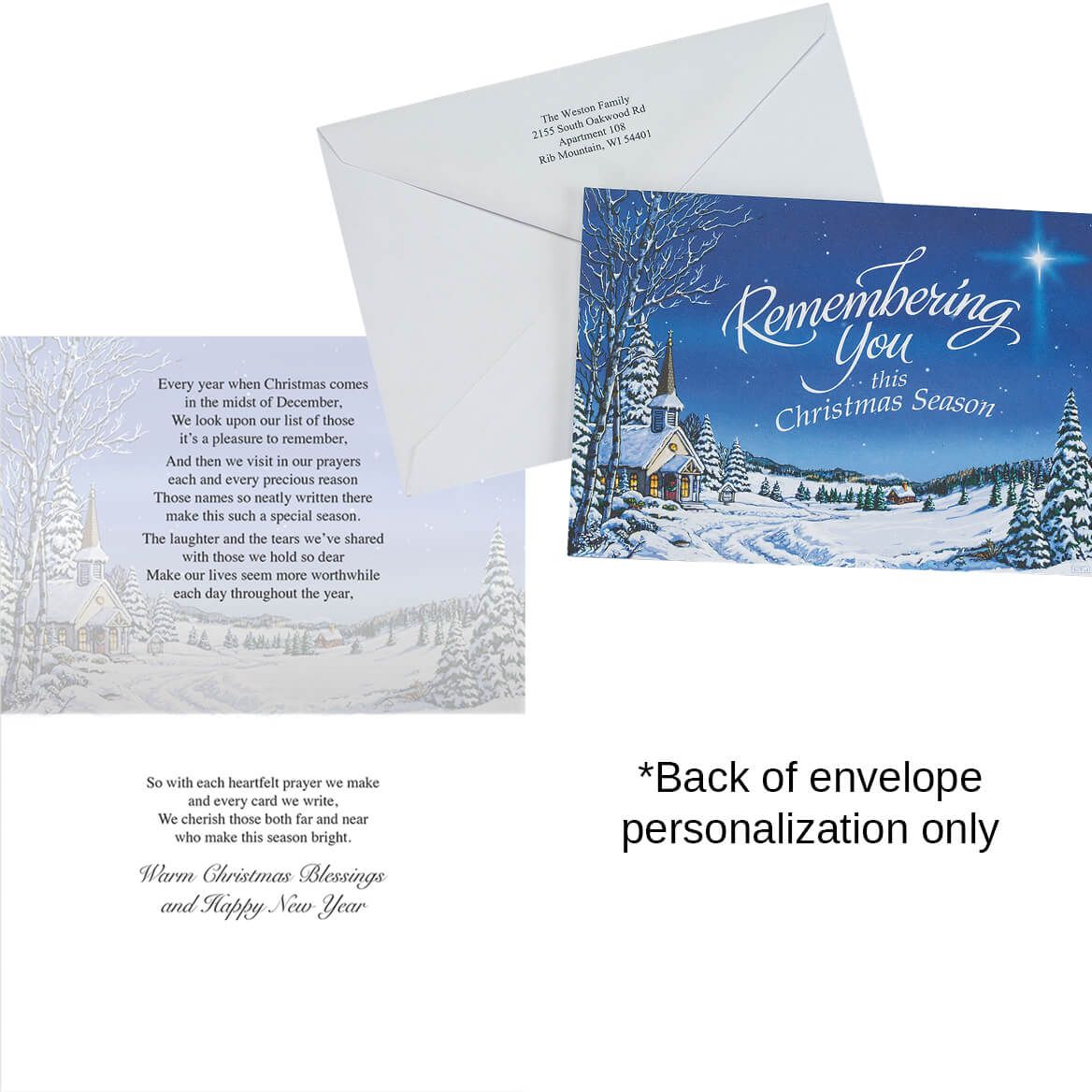 Personalized Remembering You Christmas Card Set of 20-318326