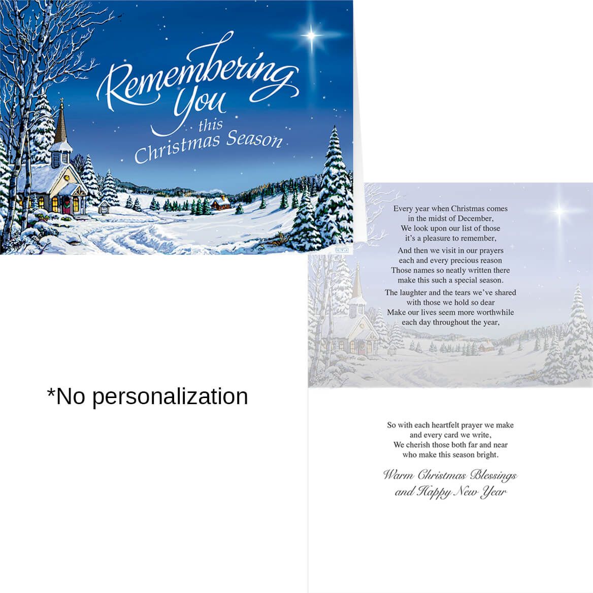 Personalized Remembering You Christmas Card Set of 20-318326