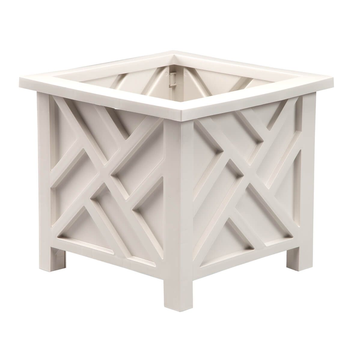 White Chippendale Planter