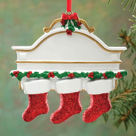 Christmas Mantel with 3 Stockings Ornament-334742