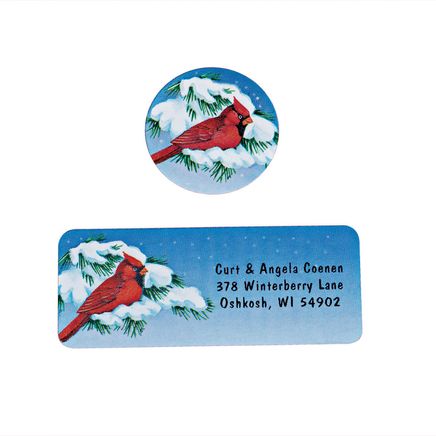 Snowy Cardinal Labels and Seals Set-338750