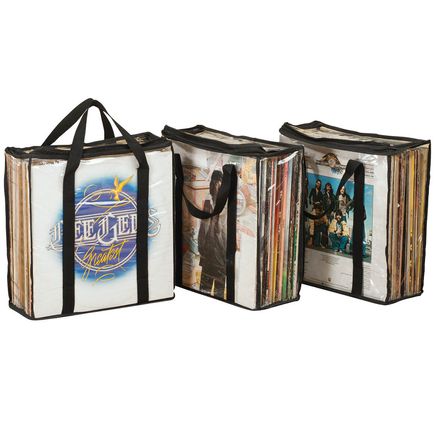 Vintage Record Album Protectors Set of 3 in Black-342792