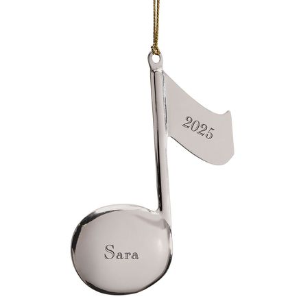 Personalized Silvertone Music Note Ornament-346241