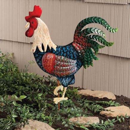 Rooster Metal Garden Stake by Fox River Creations™-348356