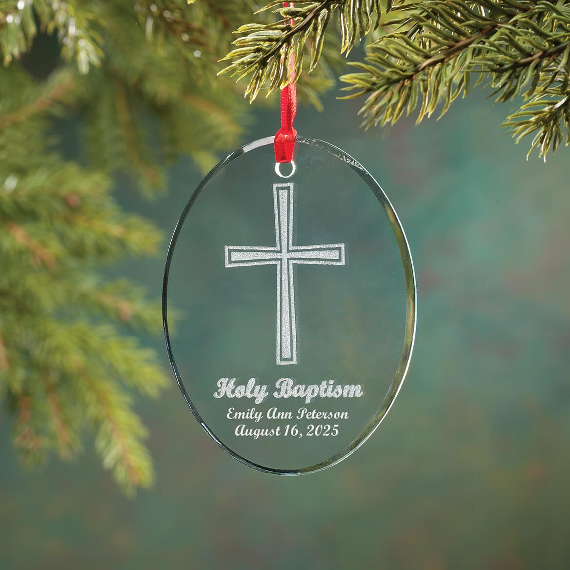 Personalized Glass Baptism Ornament-349931