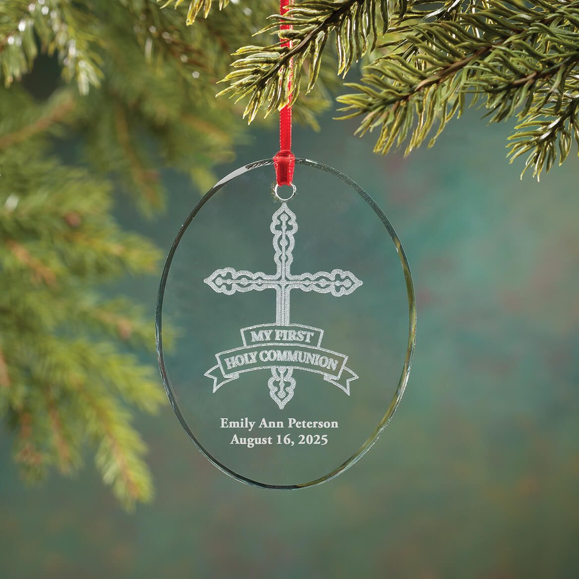 Personalized Glass Communion Ornament-349933
