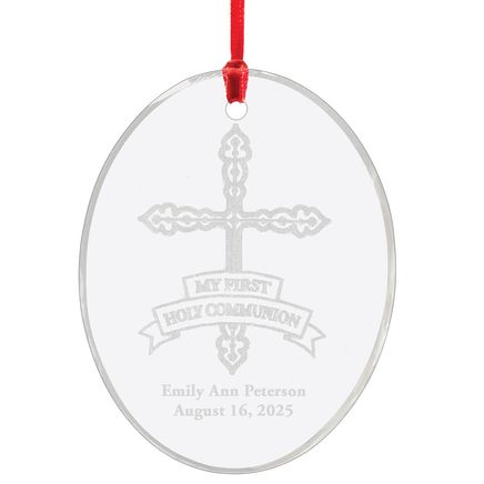 Personalized Glass Communion Ornament-349933