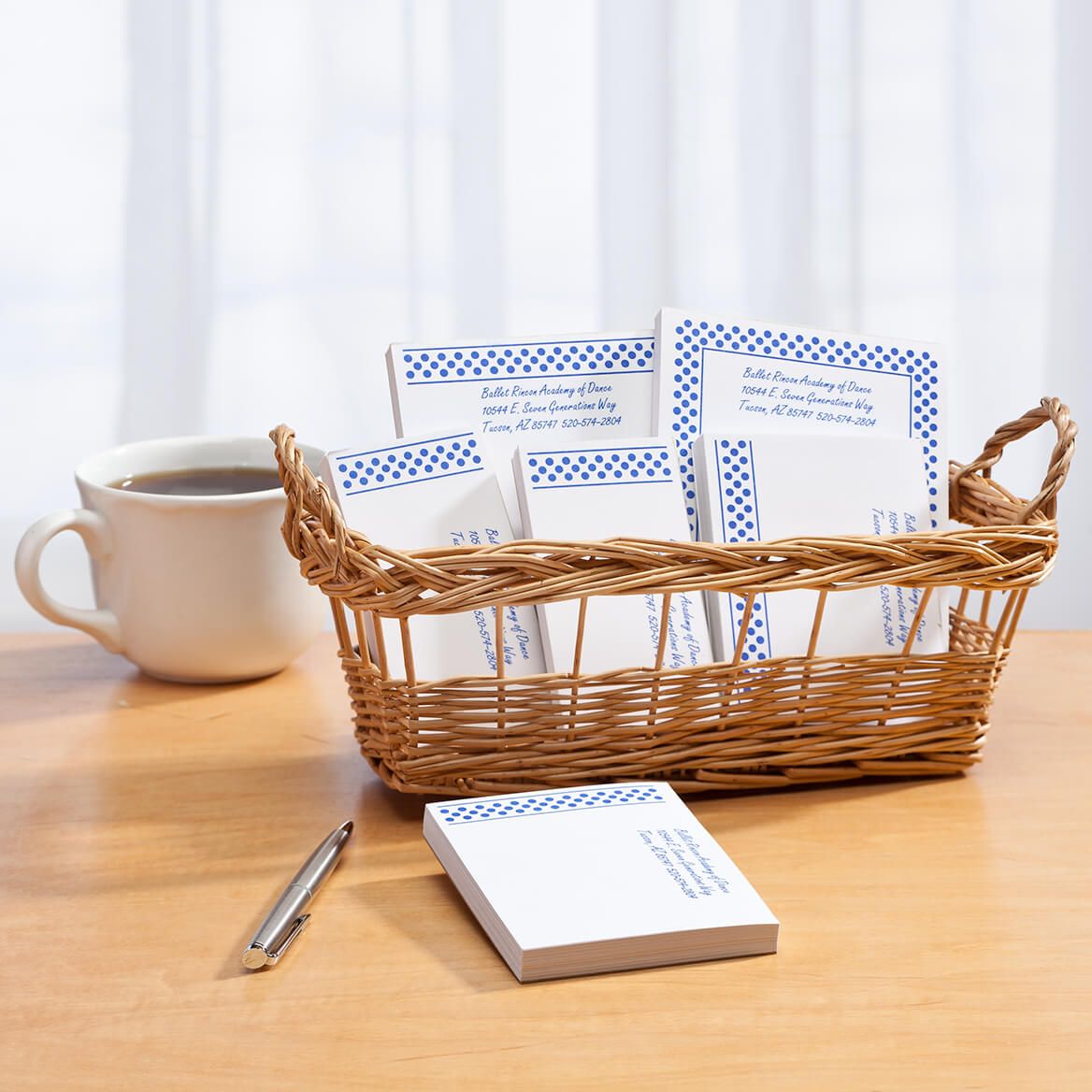 Personalized Polka Dots Business Basketful of Notepads-350384
