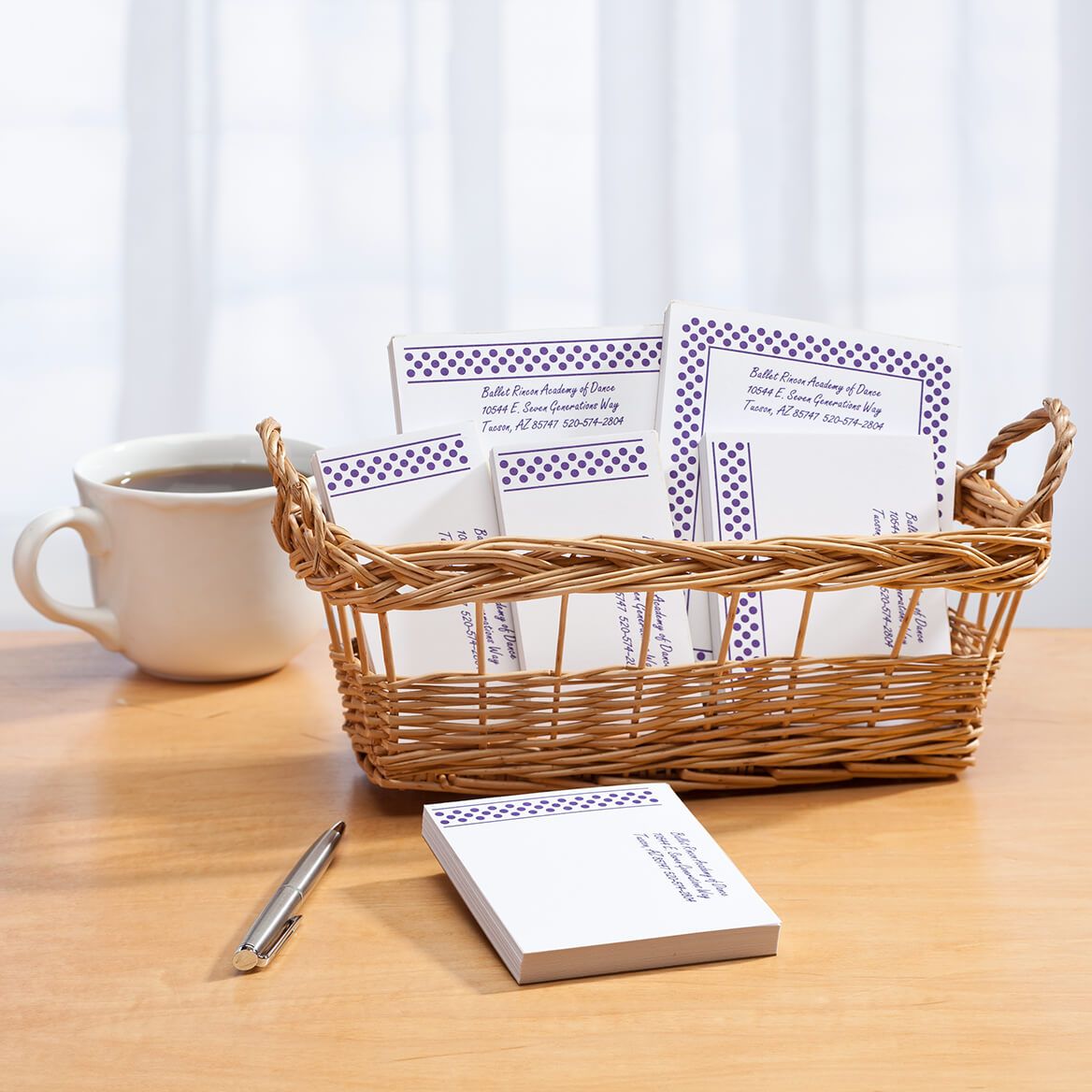 Personalized Polka Dots Business Basketful of Notepads-350384