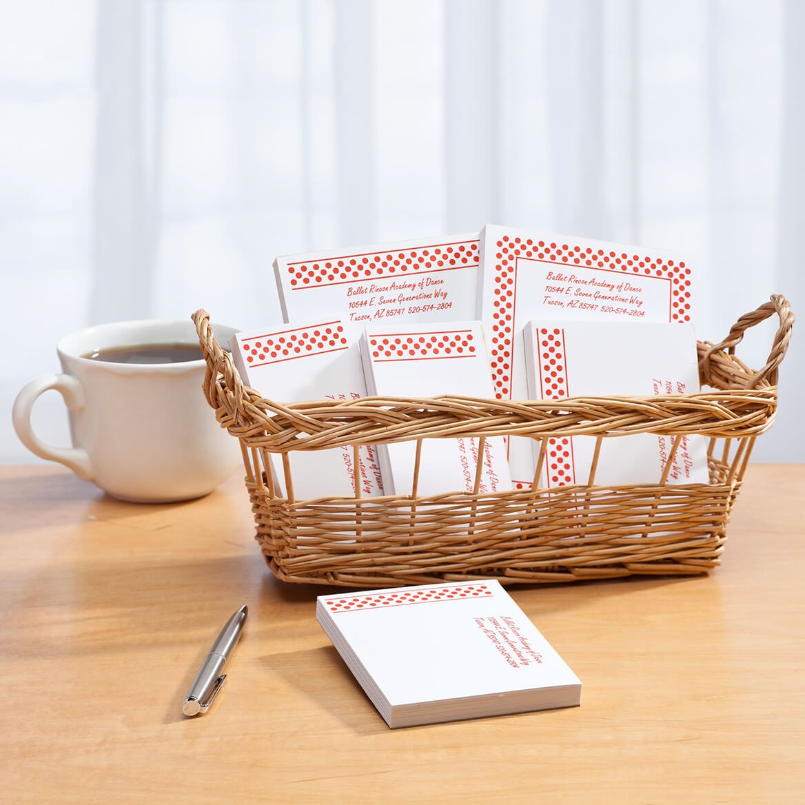 Personalized Polka Dots Business Basketful of Notepads-350384