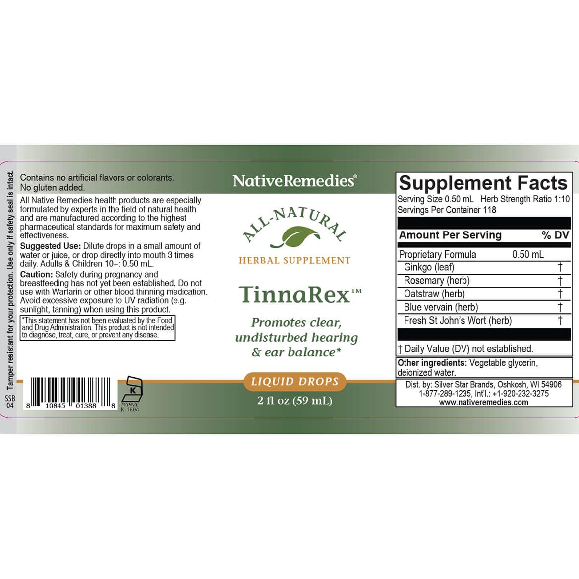 NativeRemedies® TinnaRex™-351042