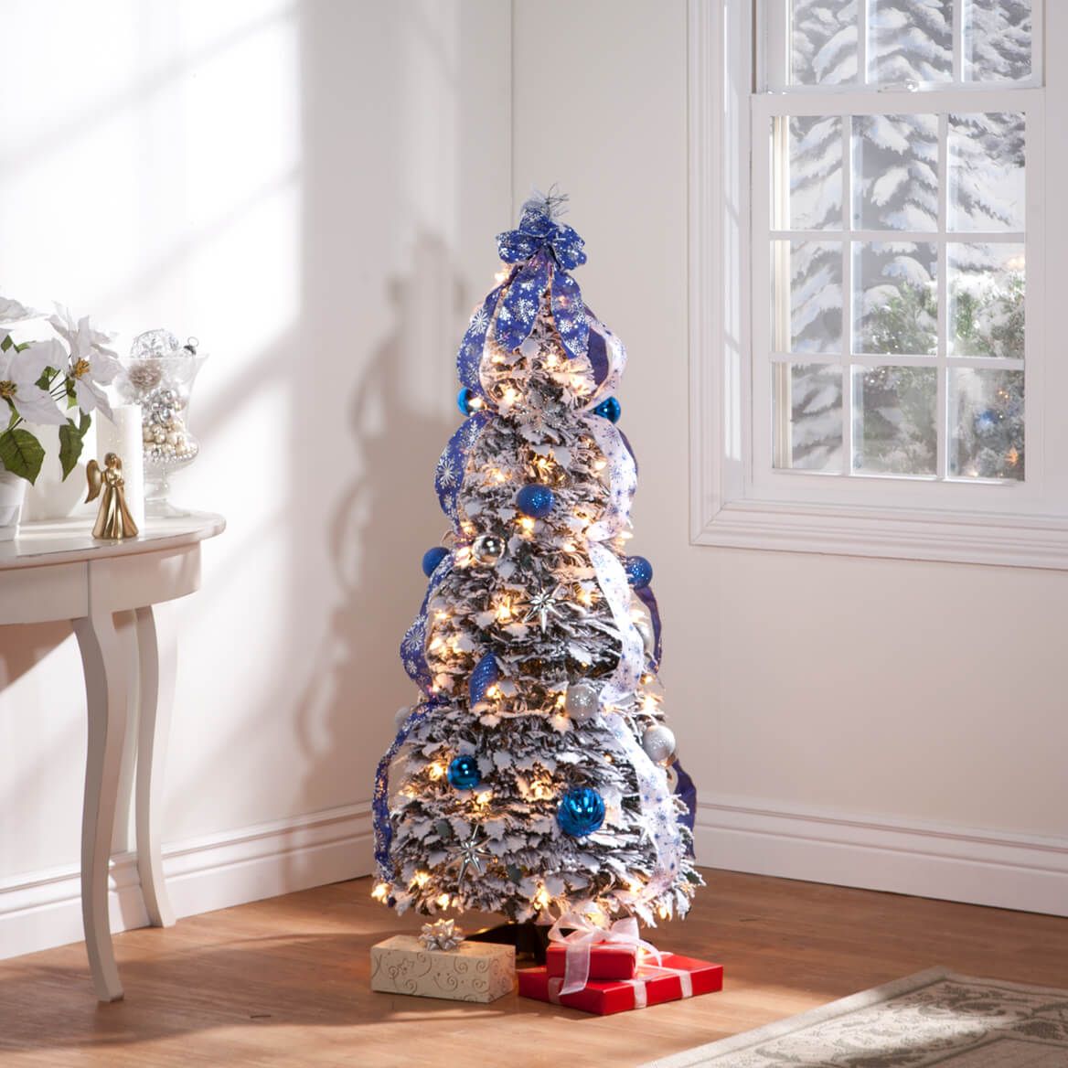 4' Snow Frosted Winter Style Pull-Up Tree by Holiday Peak™-356286